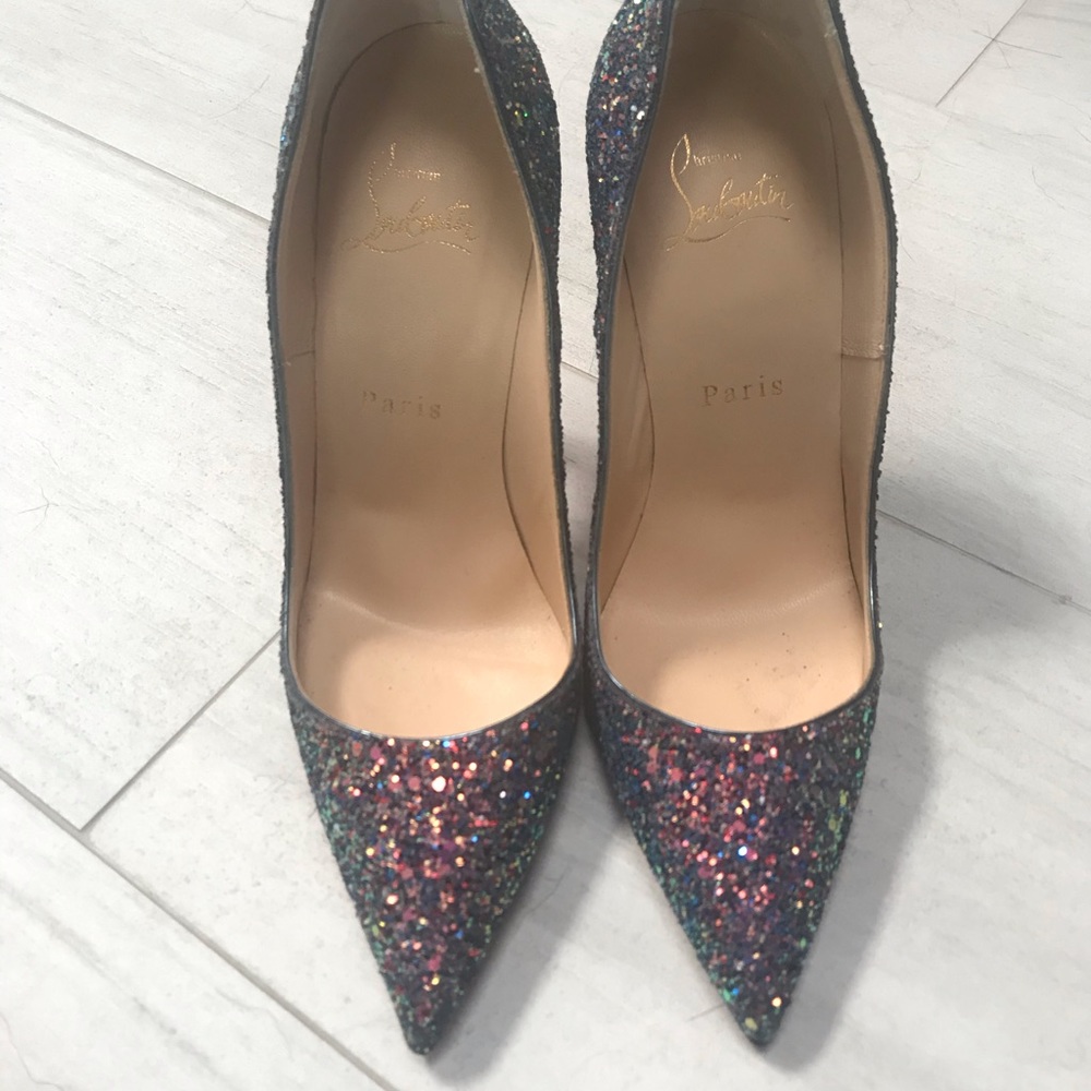 Louboutin “So Kate” China Blue Dragonfly Glitter